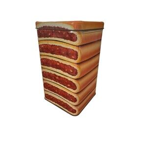 Vintage Nabisco FIG NEWTONS Collectible Storage Metal Tin Container  8x4x4